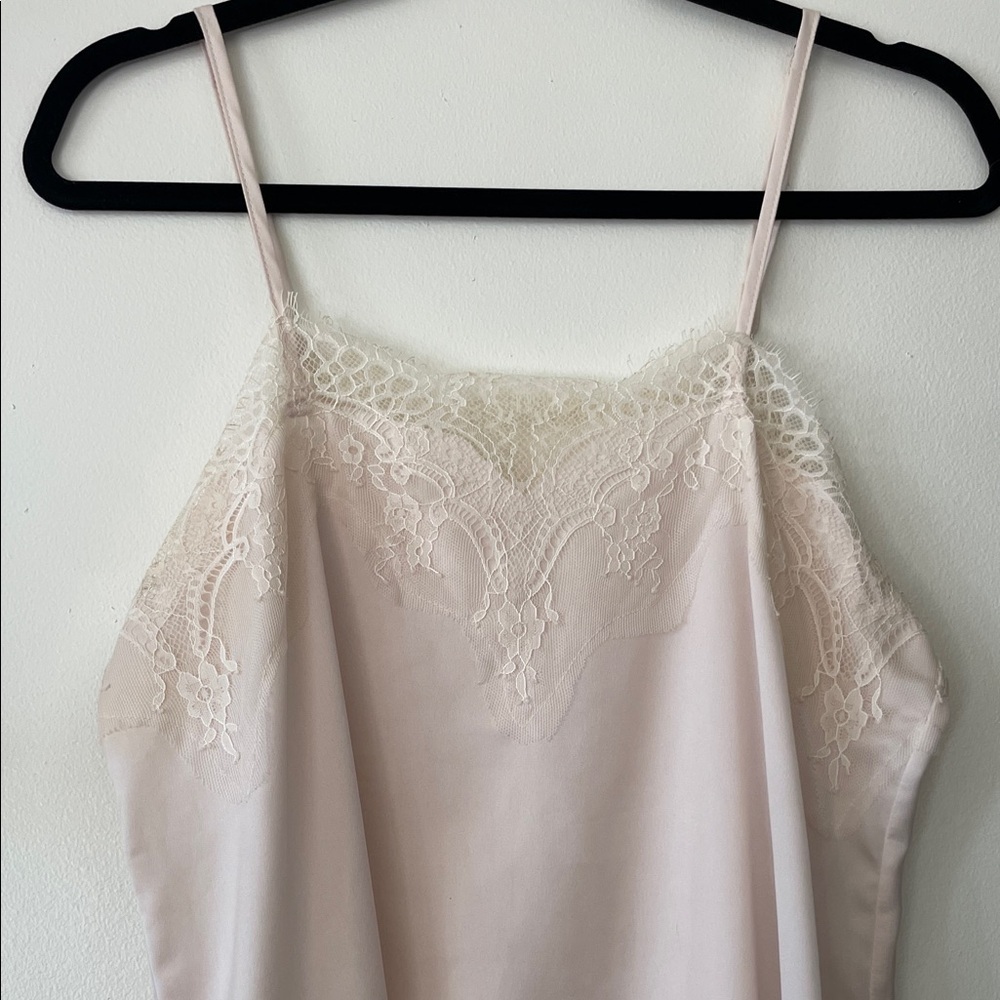 Storia|Elegant soft cream pink tone Lace Trim Women’s Top|Large|EUC - Picture 2 of 9